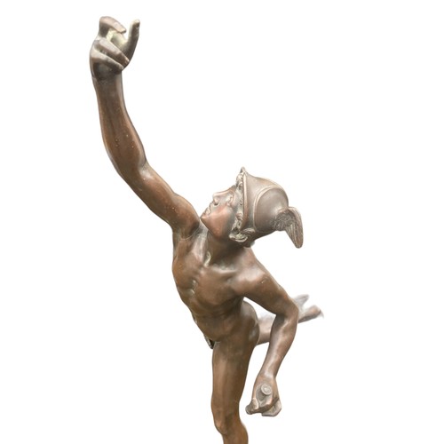 557 - A 19ct BRONZE FIGURE OF MERCURY 31