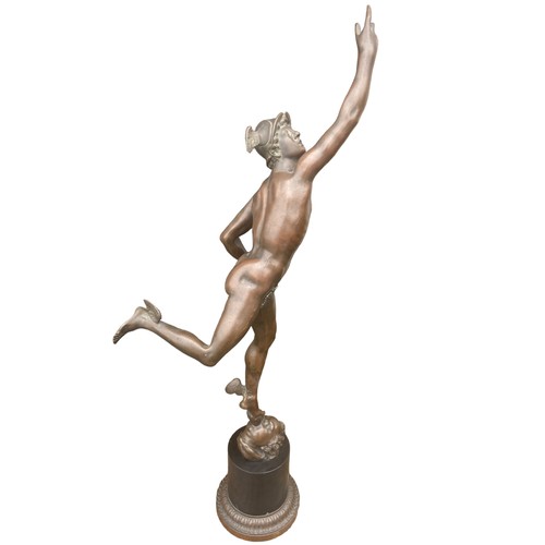 557 - A 19ct BRONZE FIGURE OF MERCURY 31