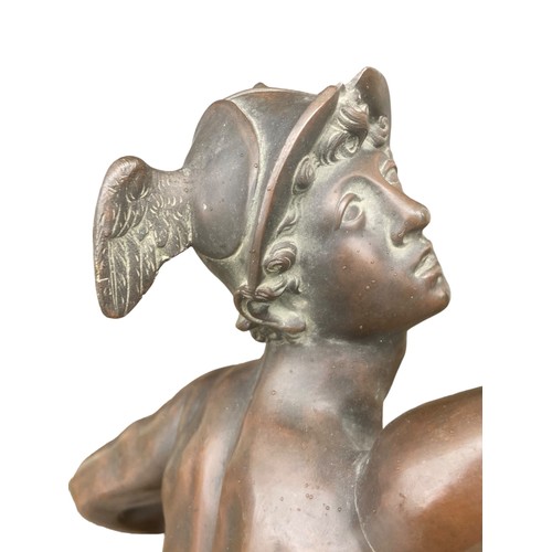 557 - A 19ct BRONZE FIGURE OF MERCURY 31