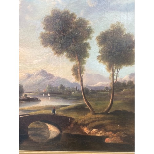 623 - WILLIAM HAVELL R.A 1769-1857 AN OIL ON CANVAS RURAL LANDSCAPE IN A CARVED WOOD & GESSO FRAME SIGNED ... 