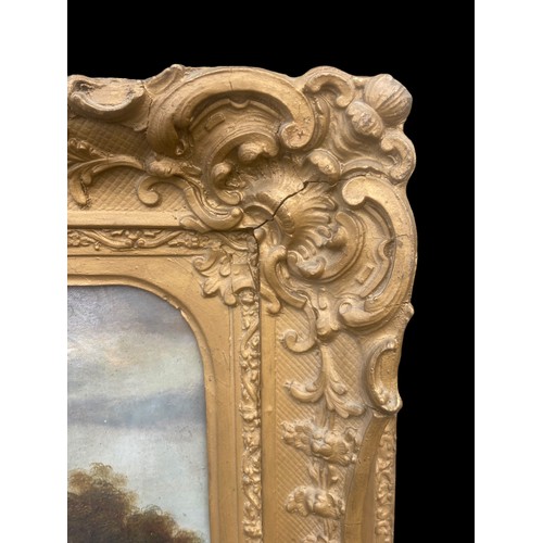 623 - WILLIAM HAVELL R.A 1769-1857 AN OIL ON CANVAS RURAL LANDSCAPE IN A CARVED WOOD & GESSO FRAME SIGNED ... 