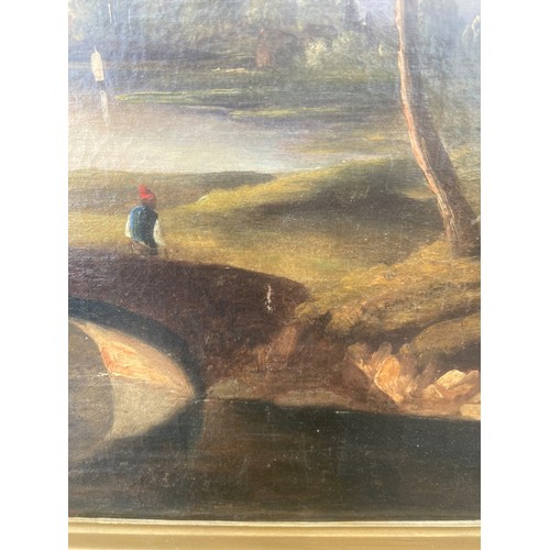 623 - WILLIAM HAVELL R.A 1769-1857 AN OIL ON CANVAS RURAL LANDSCAPE IN A CARVED WOOD & GESSO FRAME SIGNED ... 