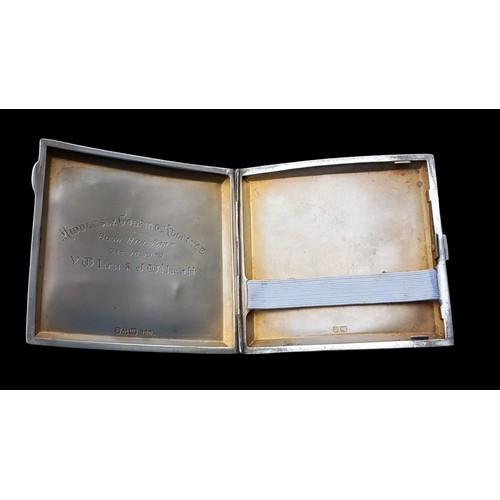 628 - A SILVER CIGARETTE CASE CHESTER 1928 WEIGHS 111 GRAMS BY E.J TREVETT & SONS