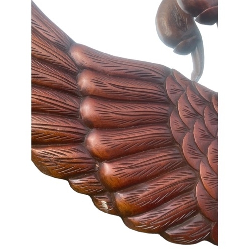 638 - A STUNNING CARVED 3D SWAN MIRROR 40X32