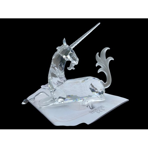 639 - SWAROVSKI CRYSTAL UNICORN IN ORIGINAL BOX WITH CERTIFICATE ltd edition with collectors club