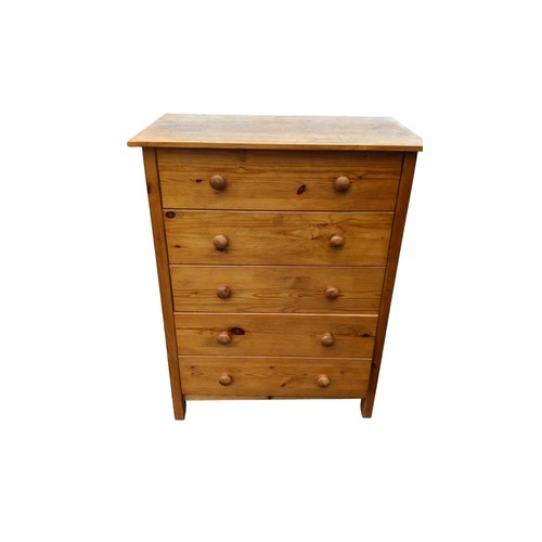 659 - A PINE 5 DRAWERED CHEST