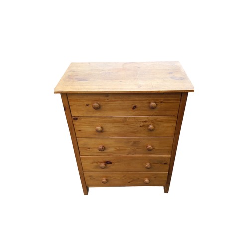 659 - A PINE 5 DRAWERED CHEST