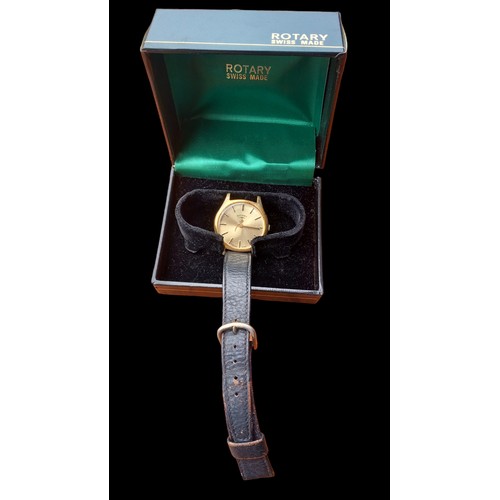 676 - VINTAGE ROTARY GENTS 1976 WATCH IN ORIGINAL BOX ...PIN MISSING FROM STRAP