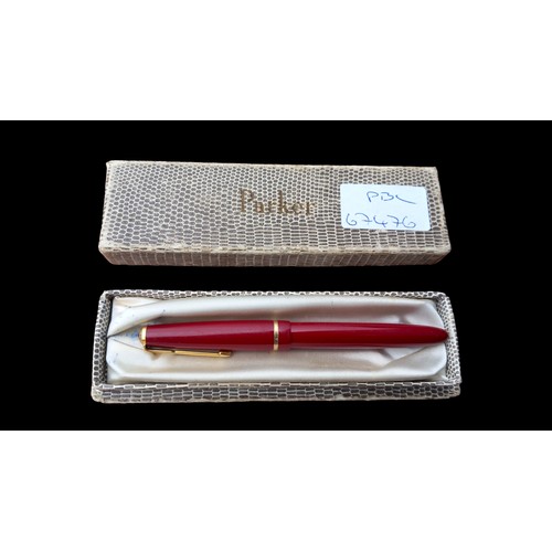 679 - PARKER SLIM FOLD FOUNTAIN PEN WITH 14ct GOLD NIB