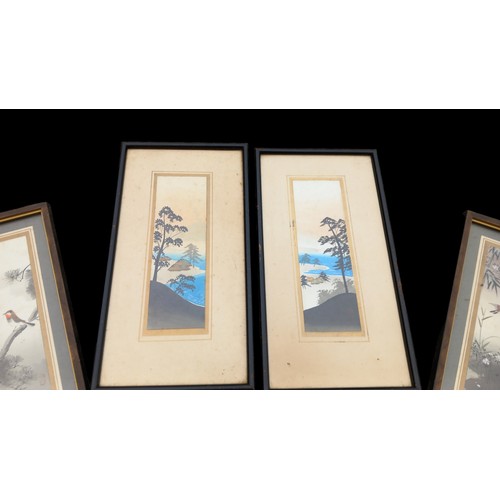 644 - 3 PAIR OF ORIENTAL WATER COLOURS ALL SIGNED