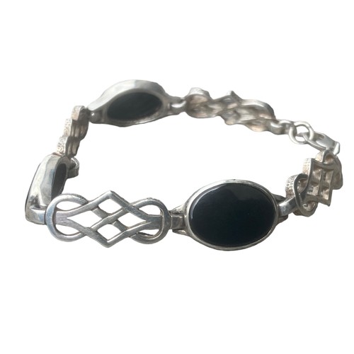 275A - SILVER ONYX CELTIC BRACELET