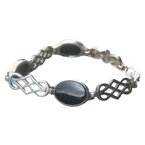 275A - SILVER ONYX CELTIC BRACELET