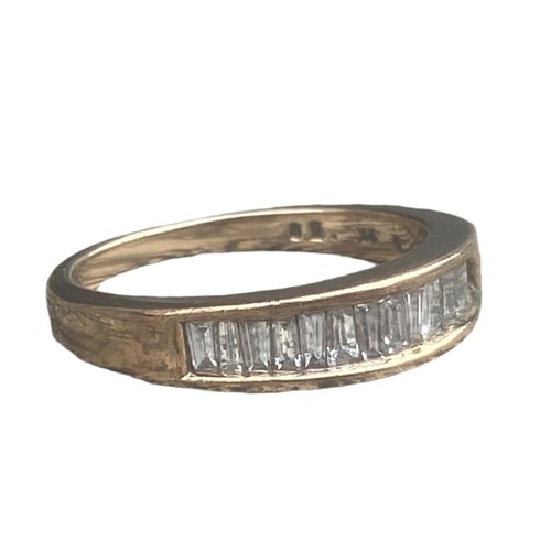 515A - 9ct DIAMOND BAGUETTE SET RING 1/2 CARAT