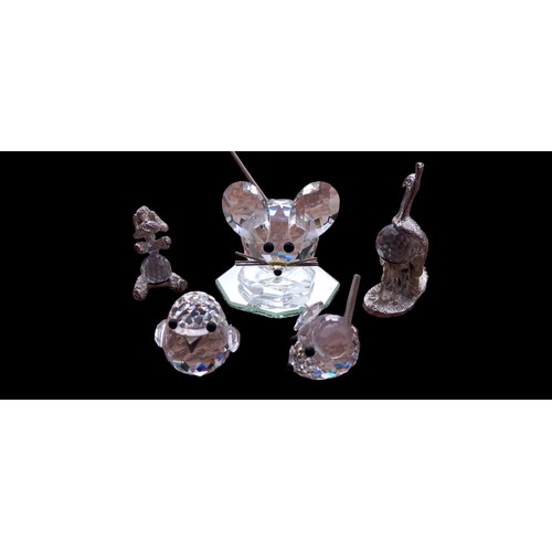 653 - 5 SWAROVSKI CRYSTAL ANIMALS