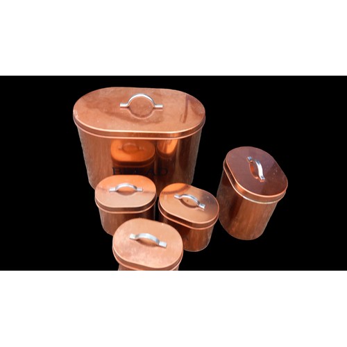 19 - A LOT OF COPPER COLOURED KITCHEN STORAGE BOXES