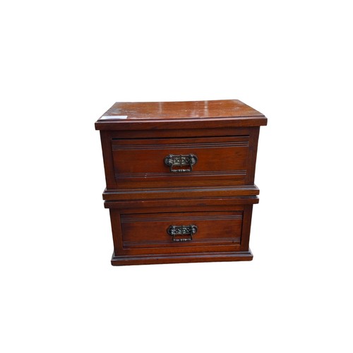 40 - MAHOGANY 2 DRAWER APPRENTICE PIECE CHEST 10x10x7