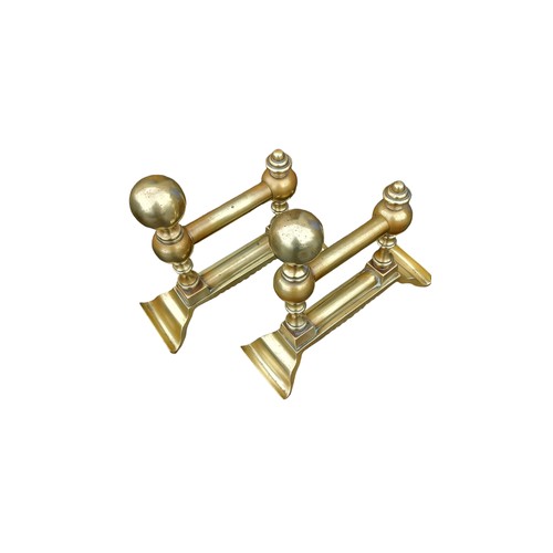 42 - PAIR OF BRASS FIRE DOGS