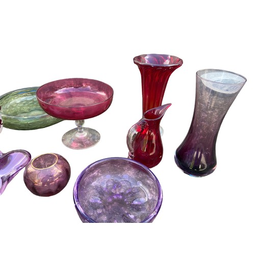 55 - A LOT OF QUALITY COLOURED GLASSWARE