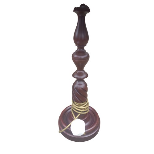 95 - SOLID MAHOGANY TWIST TABLE LAMP