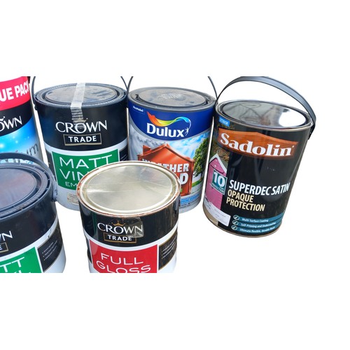 134 - A MIXATURE OF NEW PAINTS ASSORTED COLOURS & TYPES (MASONARY, WOOD, PVC & NORMAL)