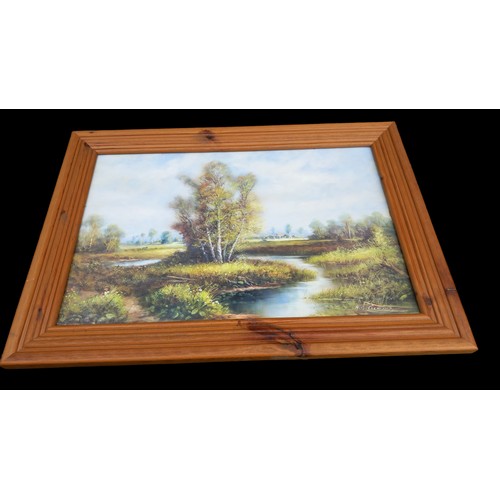 107 - A SIGNED RIVER PICTURE 36X26