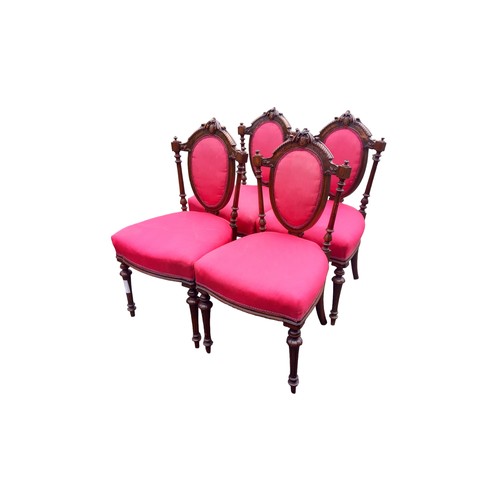 108 - SET OF 4 VICTORIAN PARLOUR CHAIRS