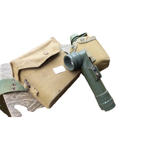 41 - TL122 ARMY TORCH WITH WATER BOTTLE & BINOCULARS POUCH