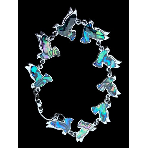 150 - A COSTUME ABALONE DOVE BRACELET