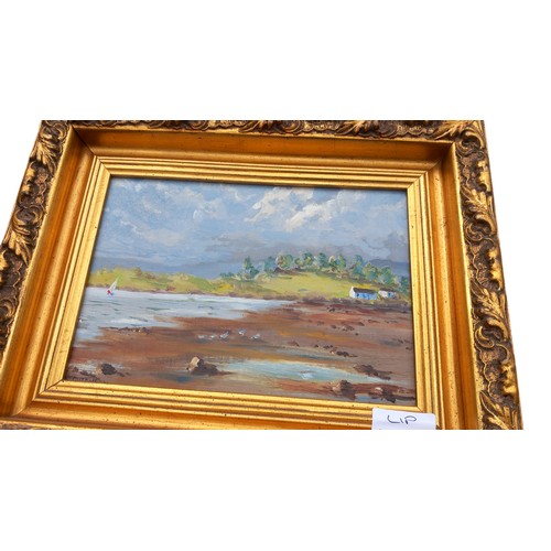 163 - DUNDRUM BAY AN OIL IN GILT FRAME 13X10