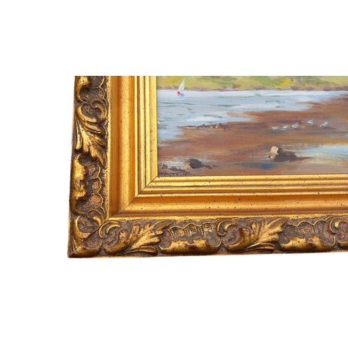 163 - DUNDRUM BAY AN OIL IN GILT FRAME 13X10