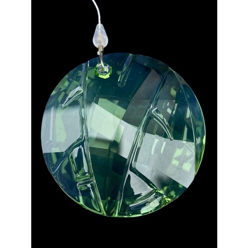 171 - A BOXED SWAROVSKI GREEN CRYSTAL HANGING DECORATION