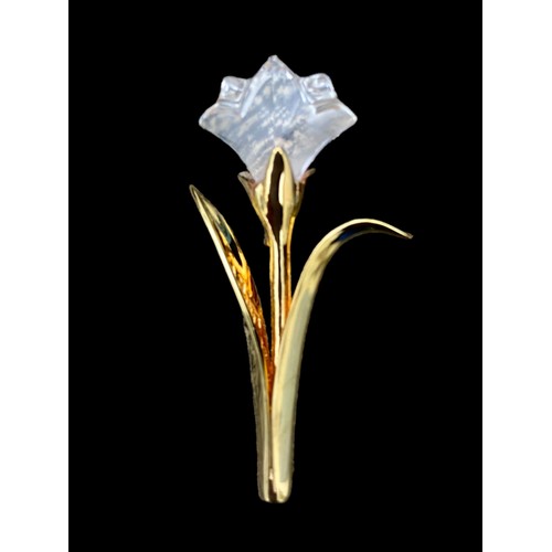 173 - A SAWROVSKI CRYSTAL STICK/HAT PIN & 2 SWAROVSKI BROOCH/BADGES