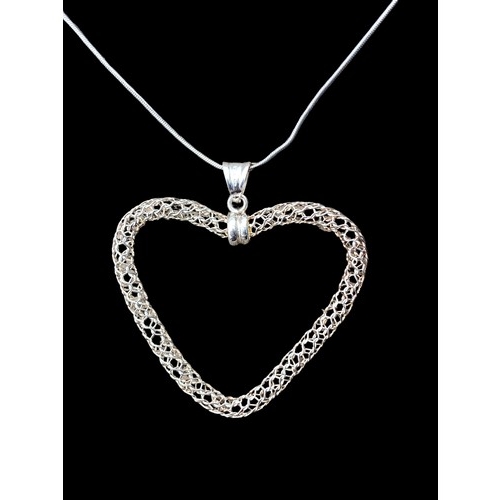 177 - A LARGE SILVER PENDANT ON SILVER SNAKE CHAIN