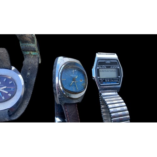 186 - LOT OF 5 VINTAGE WATCHES TO INCLUDE CYMO,TIMEX,HENDSTAR,INGEASO,TRESSA