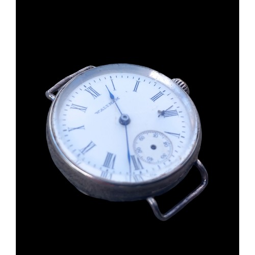 190 - VERY EARLY BIRMINGHAM SILVER WRISTWATCH BY AMERICAN WALTHAM WATCH CO