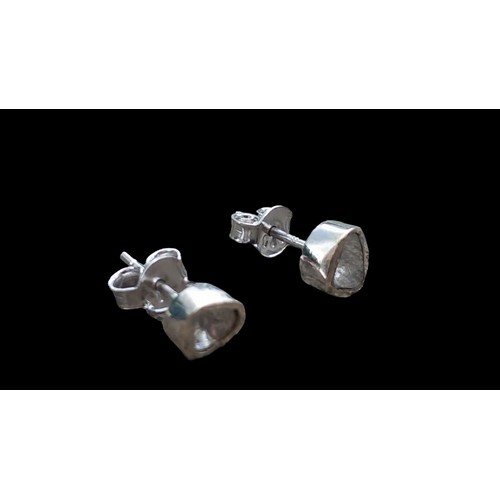 205 - SILVER & DIAMOND EARRINGS