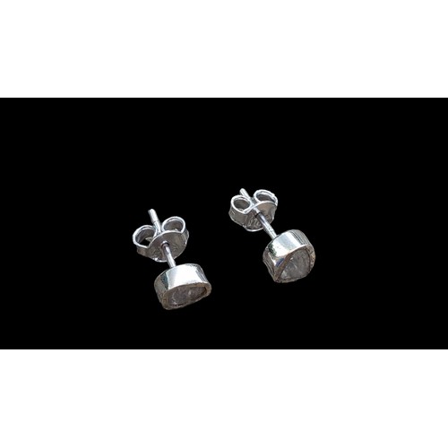 205 - SILVER & DIAMOND EARRINGS