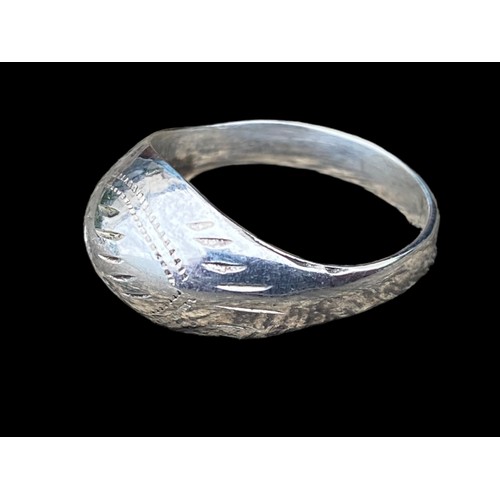 209 - AN UNUSUAL SILVER RING