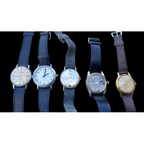 251 - LOT OF 5 VINTAGE GENTS WATCHES TO INCLUDE SEKONDA,SMITHS,SWISS AM ETC