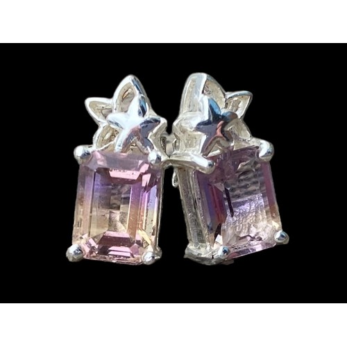 288 - SILVER EARRINGS SET WITH MYSTIC  TOPAZ