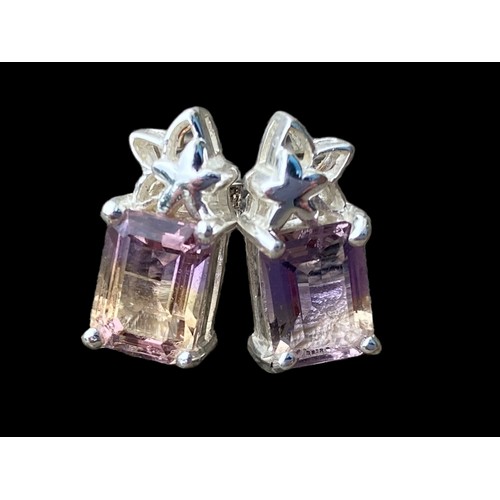 288 - SILVER EARRINGS SET WITH MYSTIC  TOPAZ