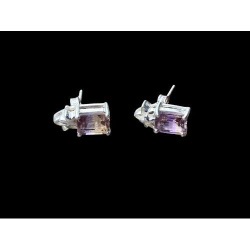 288 - SILVER EARRINGS SET WITH MYSTIC  TOPAZ