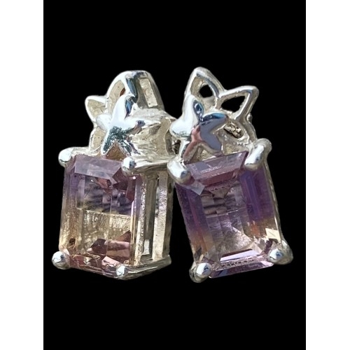 288 - SILVER EARRINGS SET WITH MYSTIC  TOPAZ