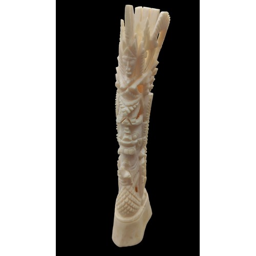 470 - AN ORIENTAL CARVED FIGURE IN BONE 6