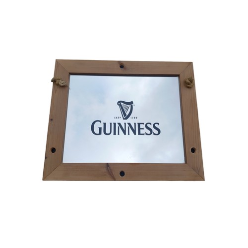 312 - PINE FRAMED GUINNESS MIRROR24x21