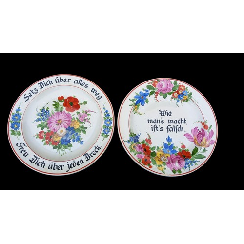 413 - 2 HAND PAINTED PLATES 12