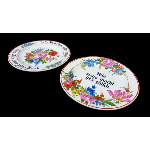 413 - 2 HAND PAINTED PLATES 12