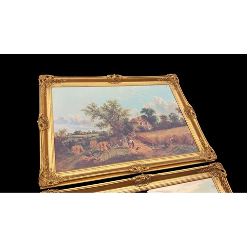 342 - 2 LARGE ORNATE GILT FRAMED OILOGRAMMES 42x30