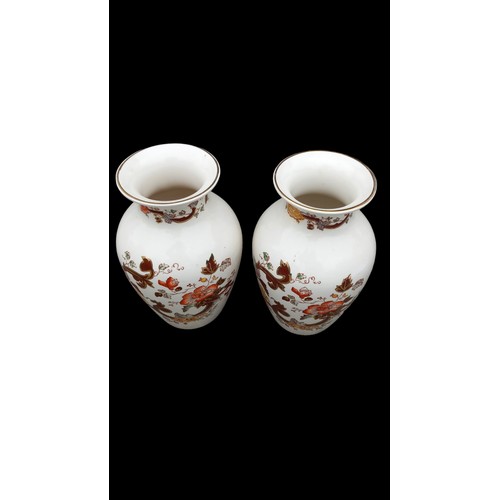 362 - A PAIR OF MASONS BROWN VELVET VASES 9