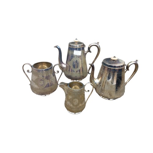 411 - AN ANTIQUE 4 PIECE PLATED TEA SERVICE